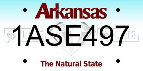 1ASE497 Arkansas License Plate