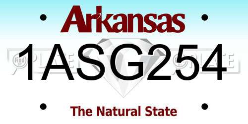1ASG254 Arkansas License Plate