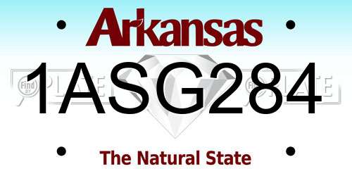 1ASG284 Arkansas License Plate