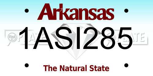 1ASI285 Arkansas License Plate