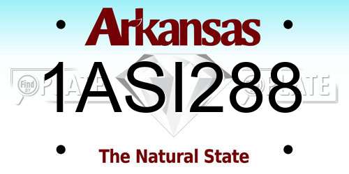 1ASI288 Arkansas License Plate