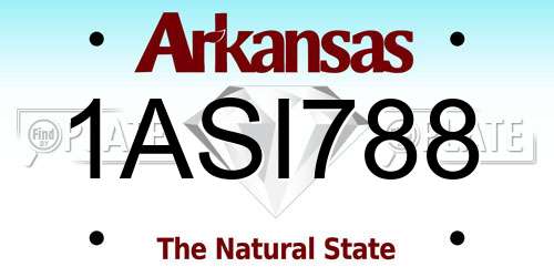 1ASI788 Arkansas License Plate