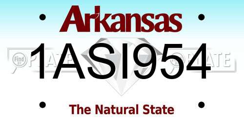 1ASI954 Arkansas License Plate