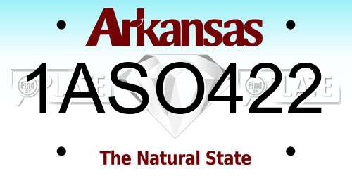 1ASO422 Arkansas License Plate