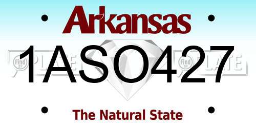 1ASO427 Arkansas License Plate