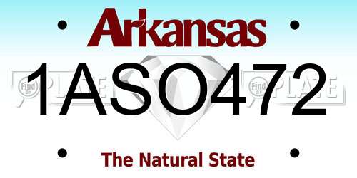 1ASO472 Arkansas License Plate