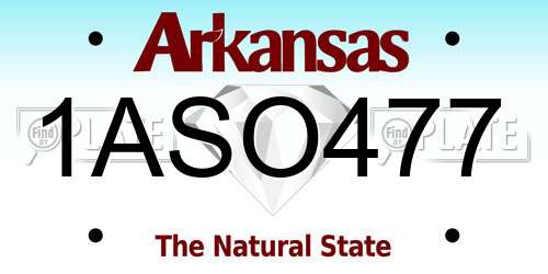 1ASO477 Arkansas License Plate