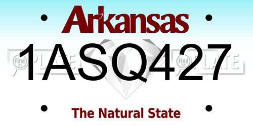 1ASQ427 Arkansas License Plate