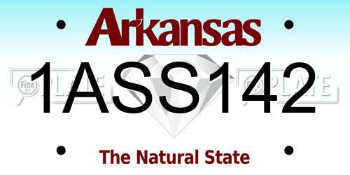 1ASS142 Arkansas License Plate