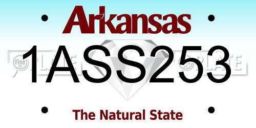 1ASS253 Arkansas License Plate