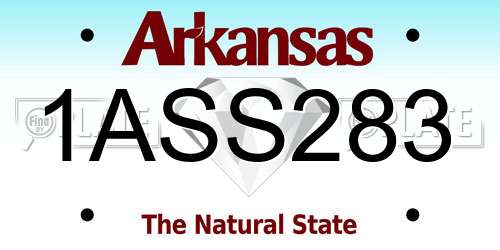 1ASS283 Arkansas License Plate