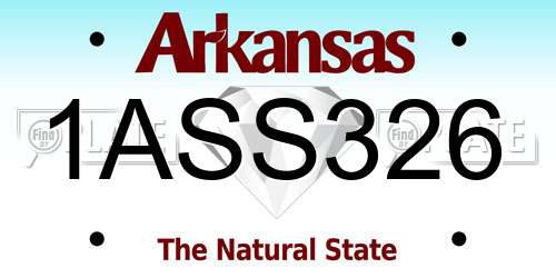 1ASS326 Arkansas License Plate