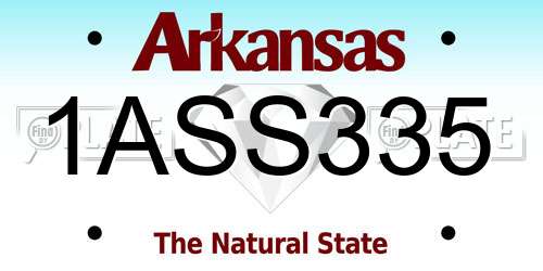 1ASS335 Arkansas License Plate