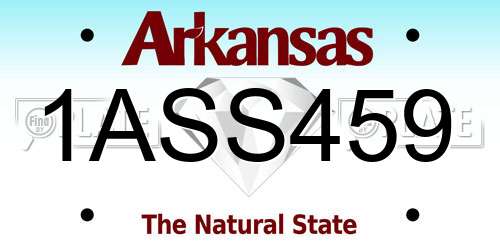 1ASS459 Arkansas License Plate