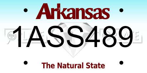 1ASS489 Arkansas License Plate
