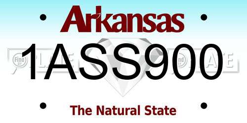 1ASS900 Arkansas License Plate