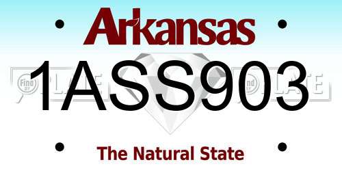 1ASS903 Arkansas License Plate