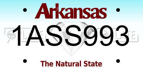 1ASS993 Arkansas License Plate
