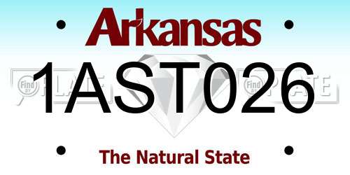 1AST026 Arkansas License Plate