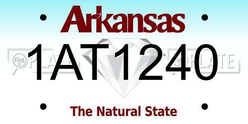 1AT1240 Arkansas License Plate