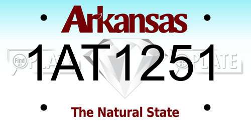 1AT1251 Arkansas License Plate