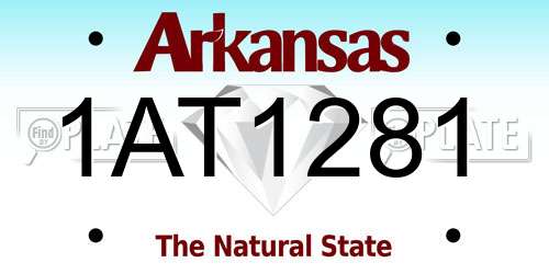 1AT1281 Arkansas License Plate