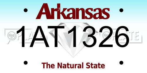 1AT1326 Arkansas License Plate