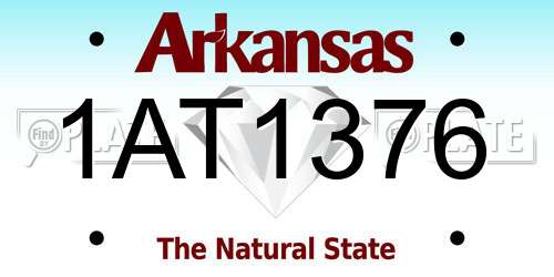1AT1376 Arkansas License Plate