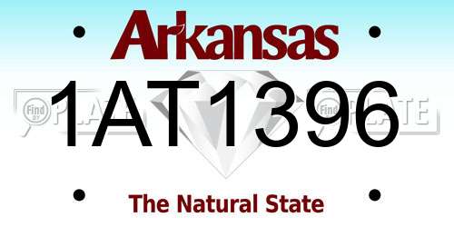 1AT1396 Arkansas License Plate