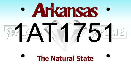 1AT1751 Arkansas License Plate