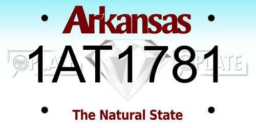1AT1781 Arkansas License Plate