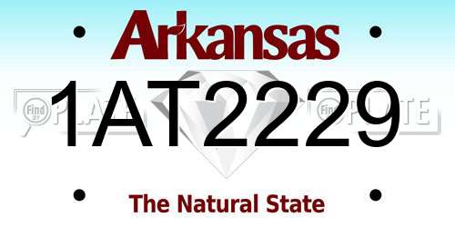 1AT2229 Arkansas License Plate