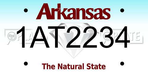 1AT2234 Arkansas License Plate