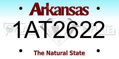 1AT2622 Arkansas License Plate