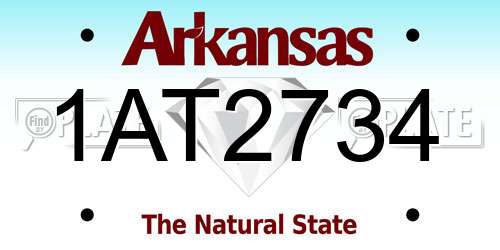 1AT2734 Arkansas License Plate