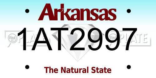 1AT2997 Arkansas License Plate