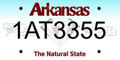 1AT3355 Arkansas License Plate