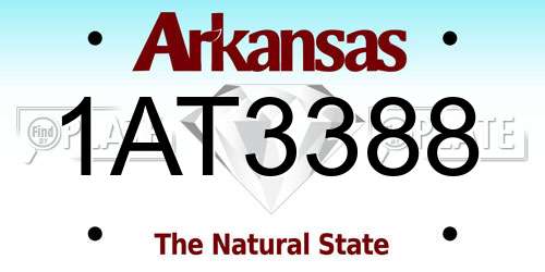 1AT3388 Arkansas License Plate