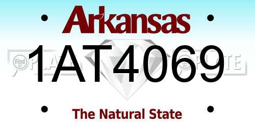 1AT4069 Arkansas License Plate