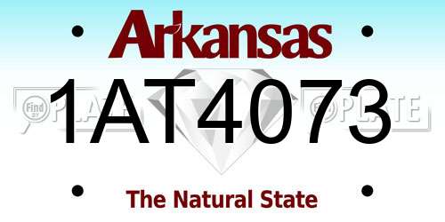 1AT4073 Arkansas License Plate