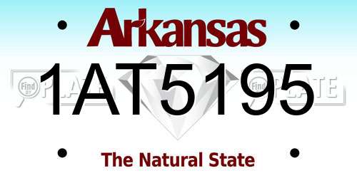 1AT5195 Arkansas License Plate