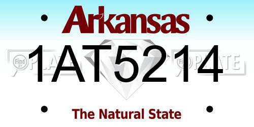 1AT5214 Arkansas License Plate
