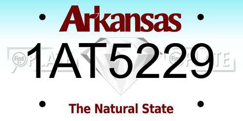 1AT5229 Arkansas License Plate