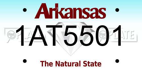 1AT5501 Arkansas License Plate