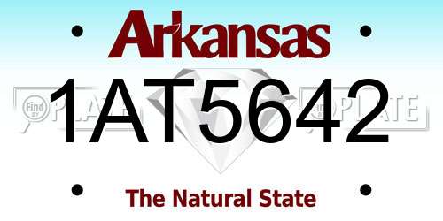 1AT5642 Arkansas License Plate
