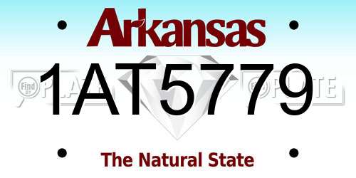 1AT5779 Arkansas License Plate