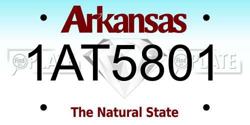 1AT5801 Arkansas License Plate