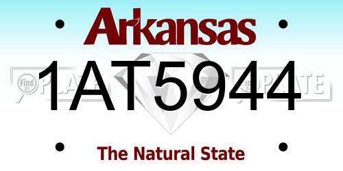 1AT5944 Arkansas License Plate
