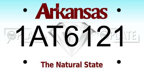 1AT6121 Arkansas License Plate