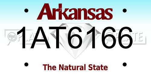 1AT6166 Arkansas License Plate